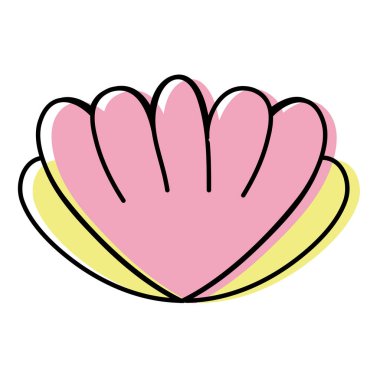 taşınan renk istiridye kabuğu deniz ve çekici tasarım vektör çizim