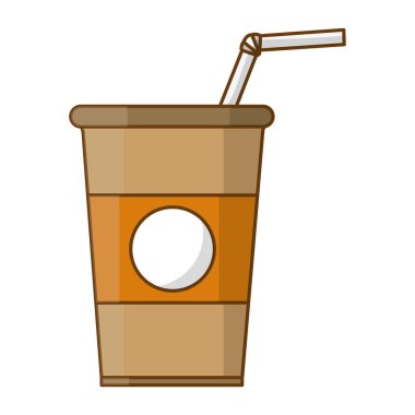 macchiato kahve plastik bardak içecek vektör çizim