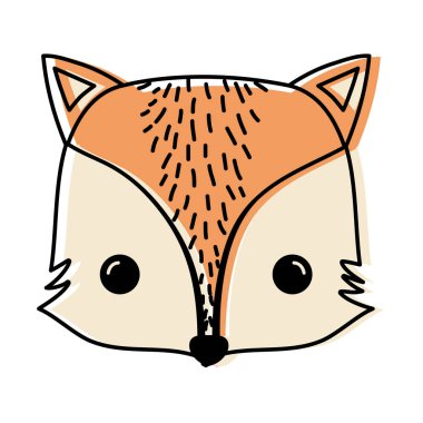 taşınan renk sevimli fox baş vahşi hayvan vektör çizim