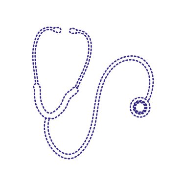 noktalı şekil sağlık stetoskop enstrüman kalp ritim vektör çizim için