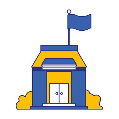 okul eğitimi ile çatı ve kapılar tasarım vektör çizim