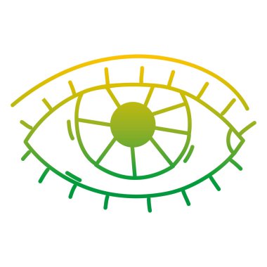 bozulmuş çizgi insan gözü optik görme simge vektör çizim