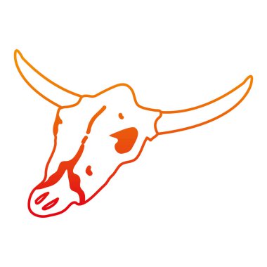 satır buffalo hayvan ölü kafatasında çöl vektör çizim bozulmuş