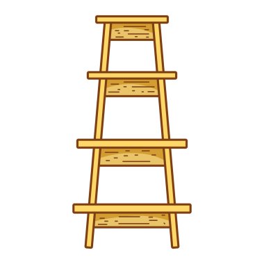 Ahşap merdiven adım inşaat nesne vektör çizim