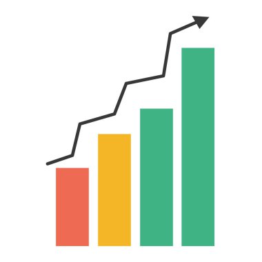 Diyagram vektör çizim büyüyen Bar grafik istatistikleri