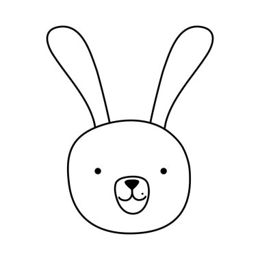 çizgi karikatür tavşan erkek baş hayvan vektör çizim