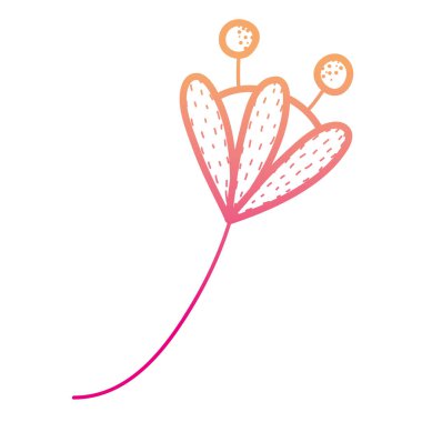 satırı bozulmuş tropikal yaprakları vektör çizim ile güzel egzotik çiçek