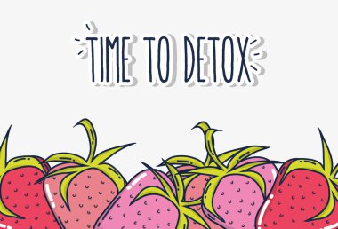 Çilek vektör çizim grafik tasarım ile detoks için zaman