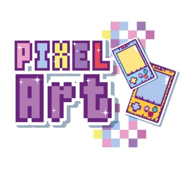 Piksel sanat karikatür kavramı vektör çizim grafik tasarım