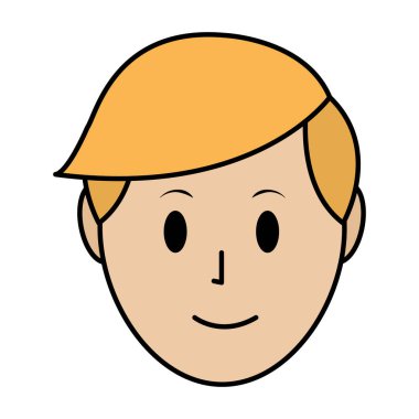 renk mutlu avatar adam baş saç modeli vektör çizim