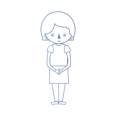 satır kadın saç şekli ve kıyafet vektör çizim ile