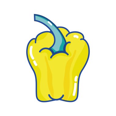 sarı biber taze organik sebze vektör çizim