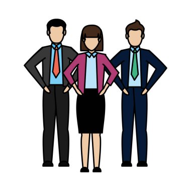 profesyonel iş adamları ofis takım çalışması strateji vektör çizim renk