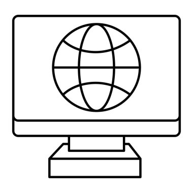 Line elektronik ekran bilgisayar genel bağlantı vektör çizim ile