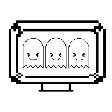 line bilgisayar oyunu sanal karakterler aygıt vektör çizim ile