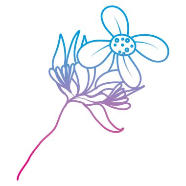 Doğa yaprakları stil vektör çizim ile bozulmuş satır egzotik çiçekler