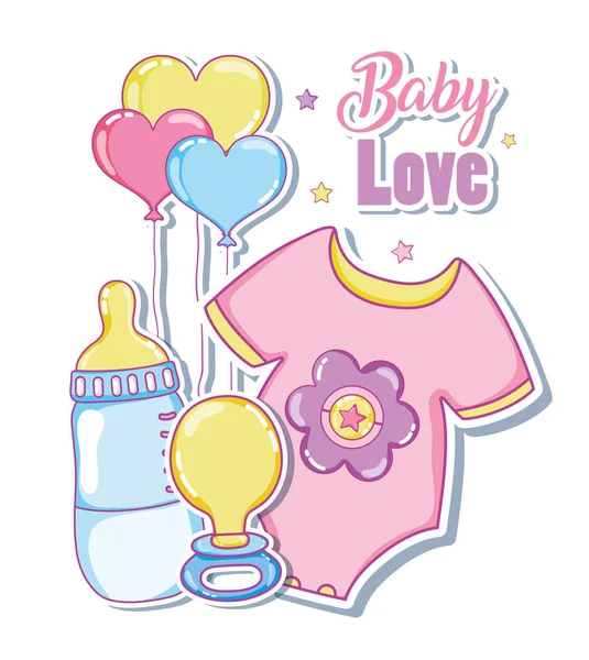 Baby Love Card Vector Ilustración Diseño Gráfico — Vector de stock