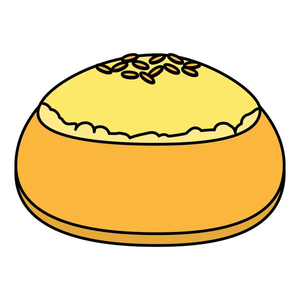 Farbe Lecker Brötchen Brot Bäckerei Lebensmittel Vektor Illustration — Stockvektor
