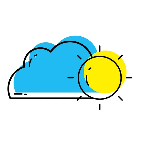 Переміщена Кольорова Природа Хмара Дизайн Сонячної Погоди Векторні Ілюстрації — стоковий вектор
