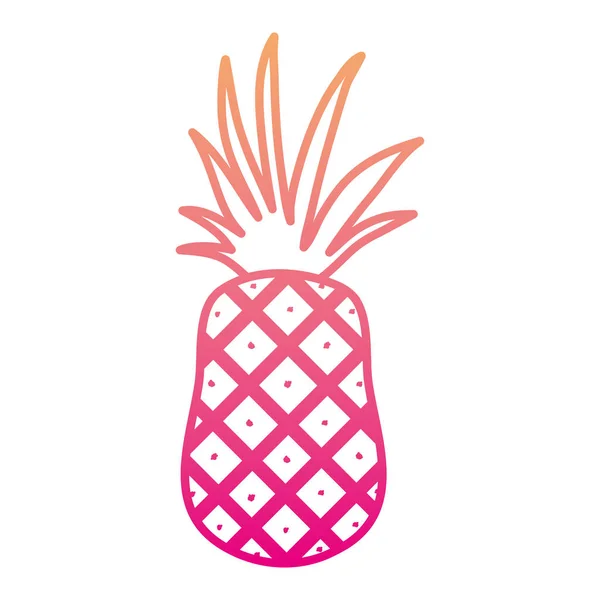 Ligne Dégradée Ananas Appétissant Fruit Bio Nutrition Vecteur Illustration — Image vectorielle
