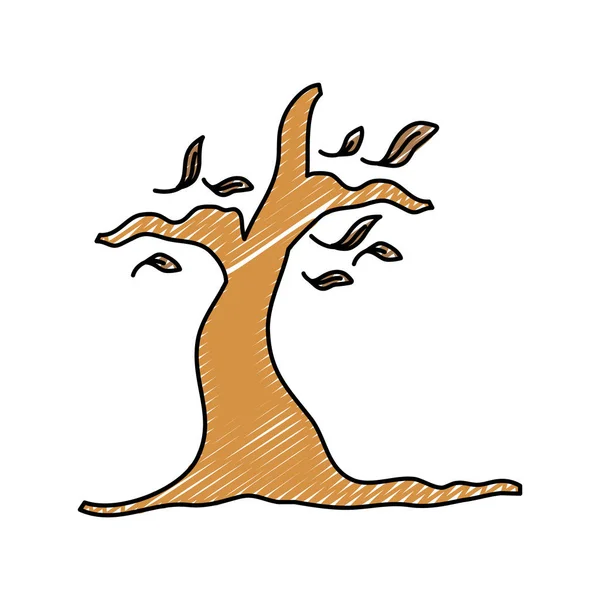 Trockener Baum Blattlos Vektorillustration — Stockvektor