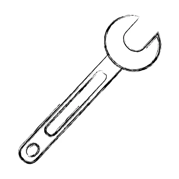 Grunge Wrench Equipo Servicio Reparación Mantenimiento Vector Ilustración — Vector de stock
