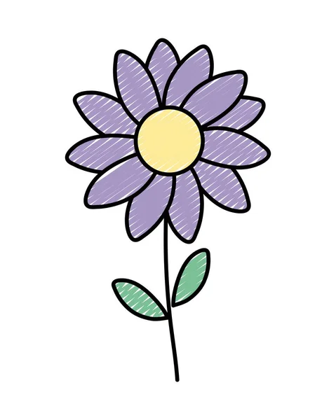 Ícone Bonito Flor Desenhada Ilustração Vetorial — Vetor de Stock