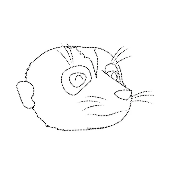 点線の形かわいいミーアキャット頭の野生動物のベクトル図 — ストックベクタ