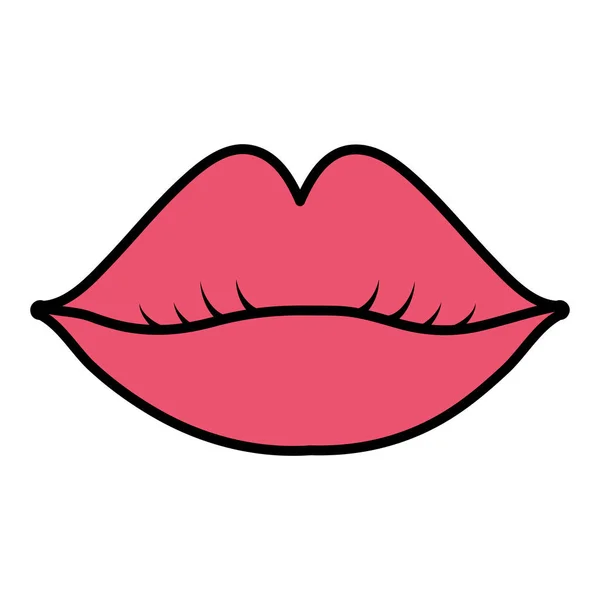 Color Beauty Female Lips Makeup Style Vector Illustration — Stock Vector