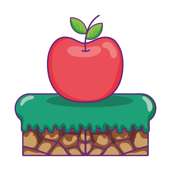 Графический Плод Яблока Плоской Иллюстрации Вектора Сцены — стоковый вектор