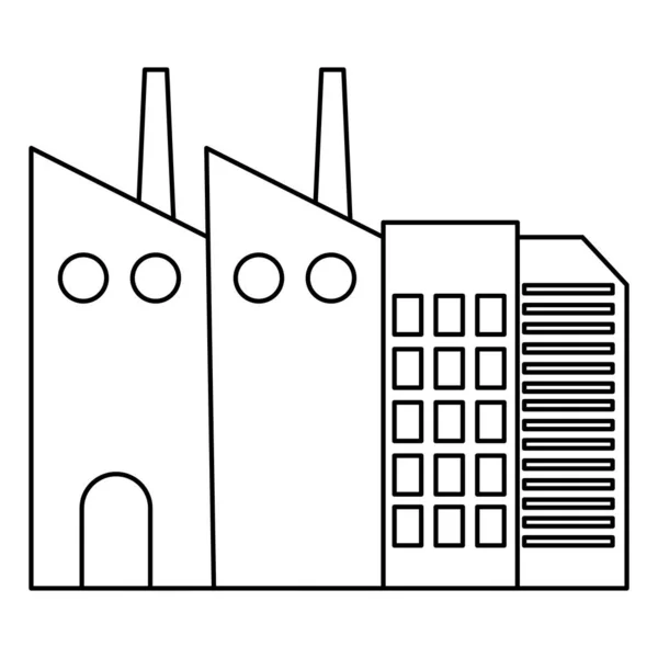 Line Fabrik Miljö Luft Förorening Vektorillustration — Stock vektor