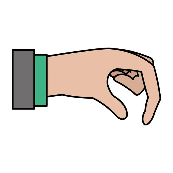 Farbe Geschäftsmann Hand Geste Finger Zeichen Vektor Illustration — Stockvektor