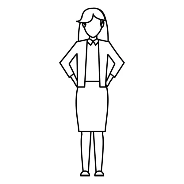 Ligne Élégante Femme Affaires Gestionnaire Professionnel Succès Illustration Vectorielle — Image vectorielle