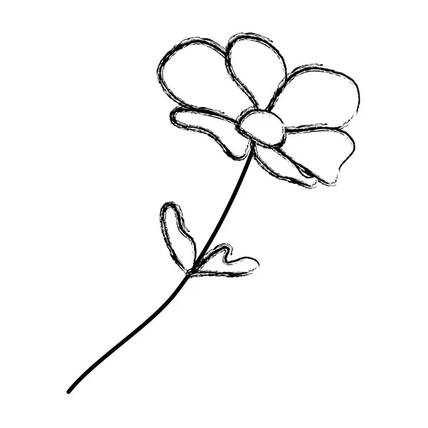 Grunge Tropische Blume Natur Pflanze Stil Vektor Illustration — Stockvektor
