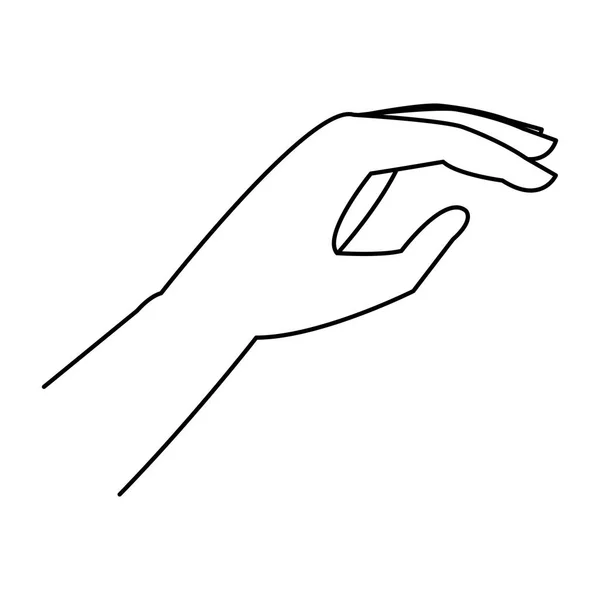 Rad Hand Arm Med Fingrar Kommunikation Gest Vektorillustration — Stock vektor