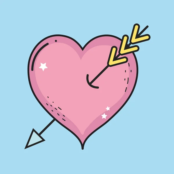 Mutlu Sevgililer Günü Kalp Ile Illüstrasyon Vektör — Stok Vektör