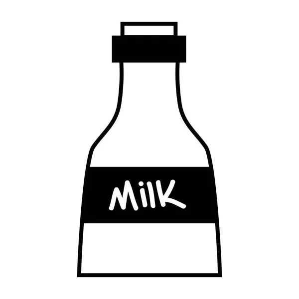 Kontur Frischmilchflasche Produkt Ernährungsvektor Illustration — Stockvektor