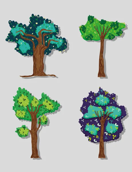 Set of forest trees collection vector illustration graphic design
