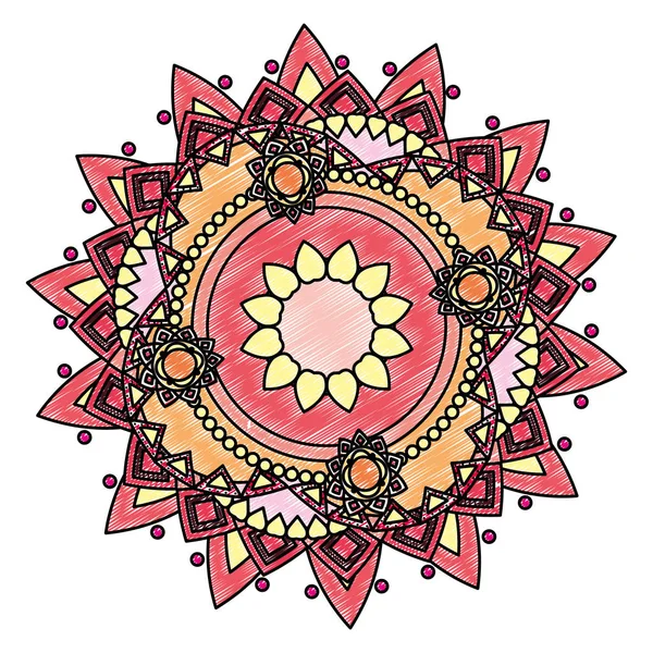 Doodle Ornement Mandala Abstrait Décoration Style Vectoriel Illustration — Image vectorielle