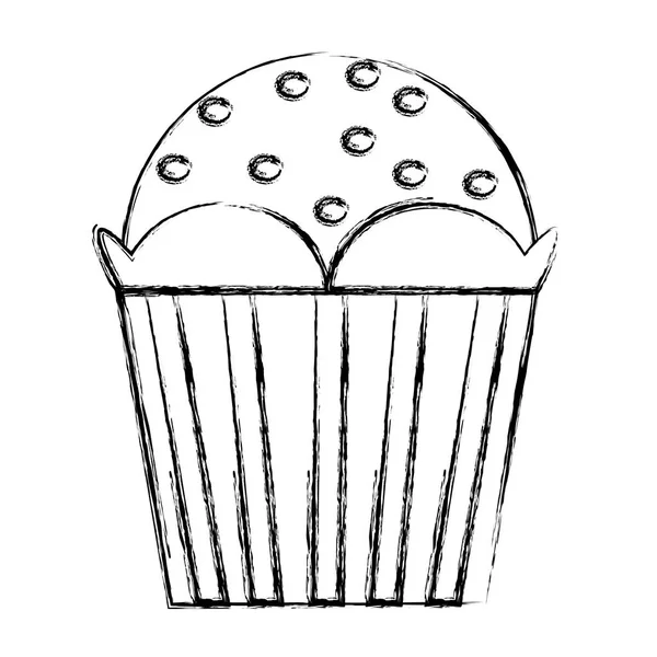 Grunge Köstliches Dessert Muffin Süßspeisen Vektor Illustration — Stockvektor