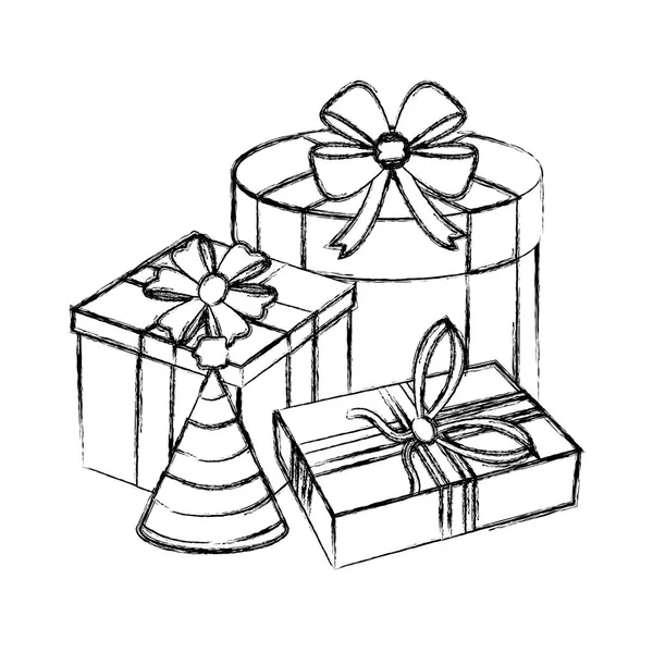 Geschenkboxen Geschenke Ikone Vektorillustration — Stockvektor