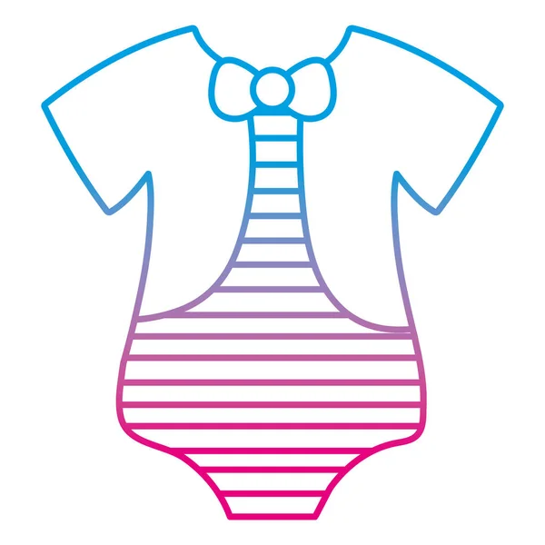 Aangetaste Lijn Baby Chaild Een Stuk Kleding Vectorillustratie — Stockvector