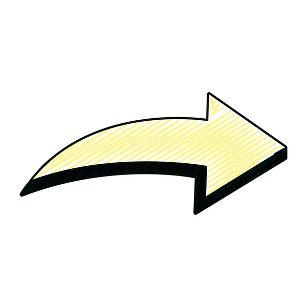 Doodle Arrow Next Direction Symbol Icon Vector Illustration — Stock Vector