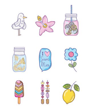 Çizgi film illüstrasyon grafik tasarım vektör yaz ayarla