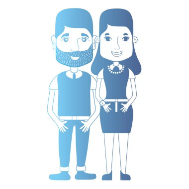 satır avatar çift saç şekli ve kıyafet vektör çizim ile