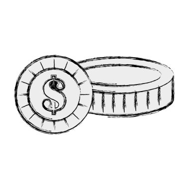 Grunge paralar nakit para doları simge vektör çizim ile