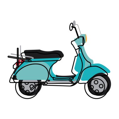 ayna ve tekerlekler ile motosiklet. Vektör çizim