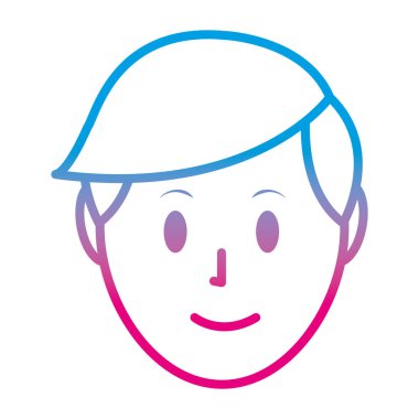 bozulmuş satır mutlu avatar adam baş saç modeli vektör çizim