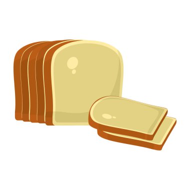 leziz buğday dilim ekmek yiyecek vektör çizim