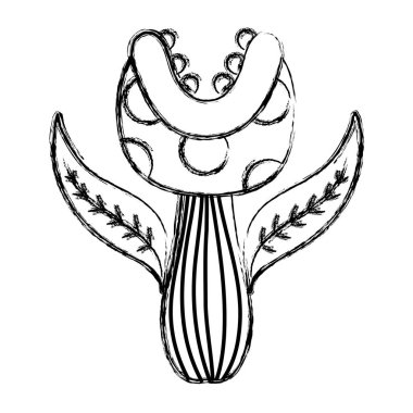 Grunge videogame çiçek bitki ağız ve diş vektör çizim ile